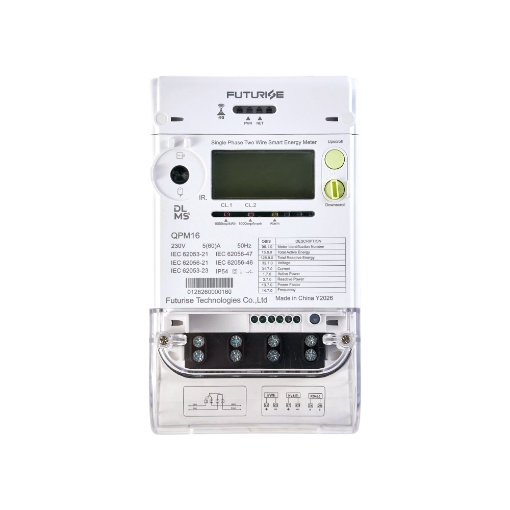 FUTURISE QSM11-1 Compteur d'énergie intelligent multifonction monophasé (télécommande prise en charge)