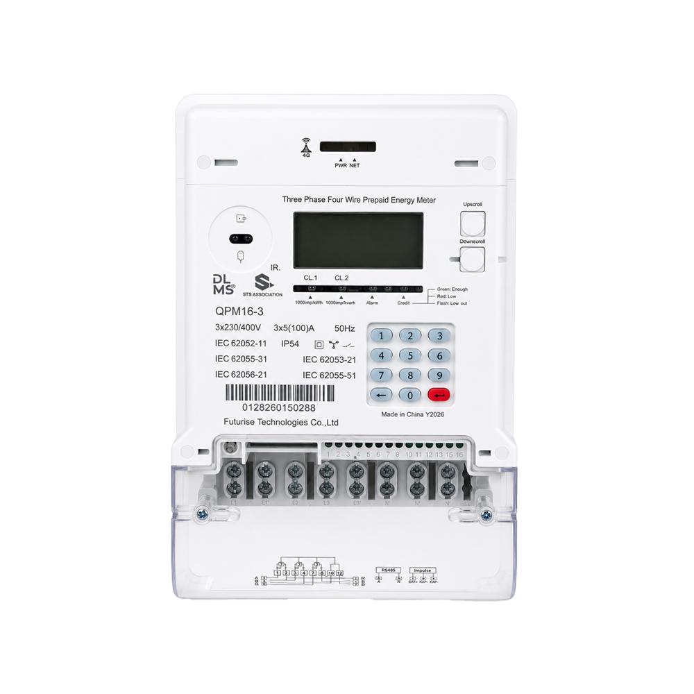 FUTURISE QSM31-2 Compteur d'énergie intelligent multifonction triphasé à clavier intégré 