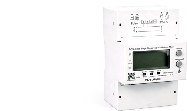 Compteur monophasé à rail Din 4p