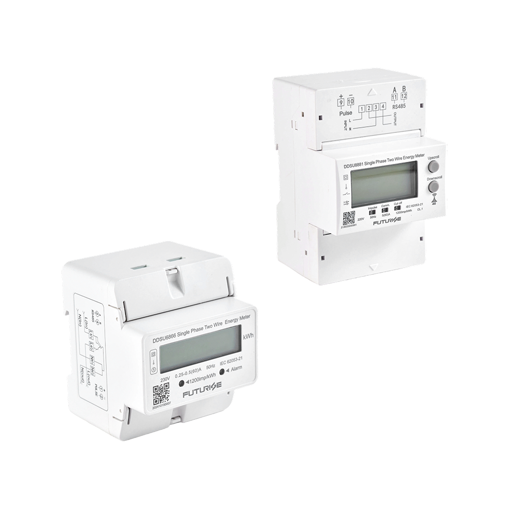 FUTURISE QDM11-3 Compteur d'énergie monophasé 4 pôles de rail DIN  de kilowattheure avec module de communication en option pour tableau de distribution domestique