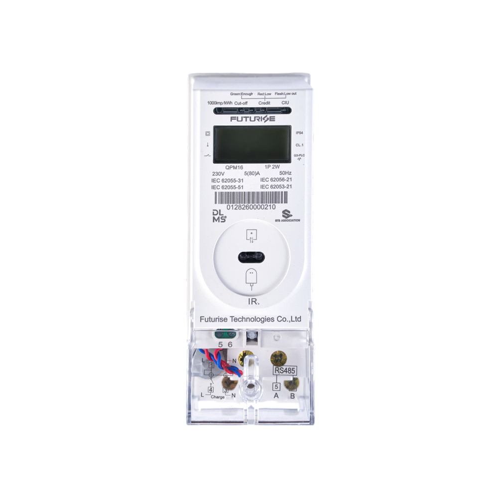 FUTURISE QPM16-D-2 STS Compteur prépayé monophasé séparable de rail DIN avec écran LCD 