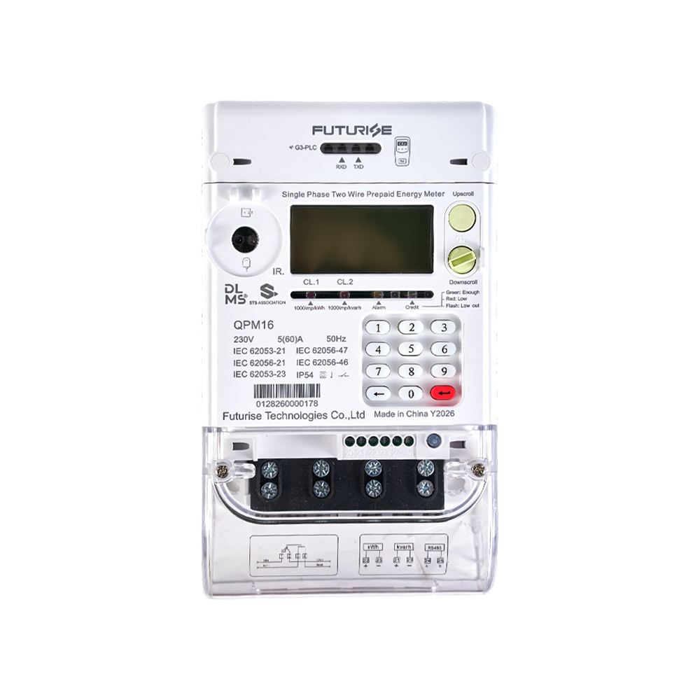 FUTURISE QPM16 STS Compteur d’énergie prépayé monophasé à clavier  protocole DLMS/COSEM