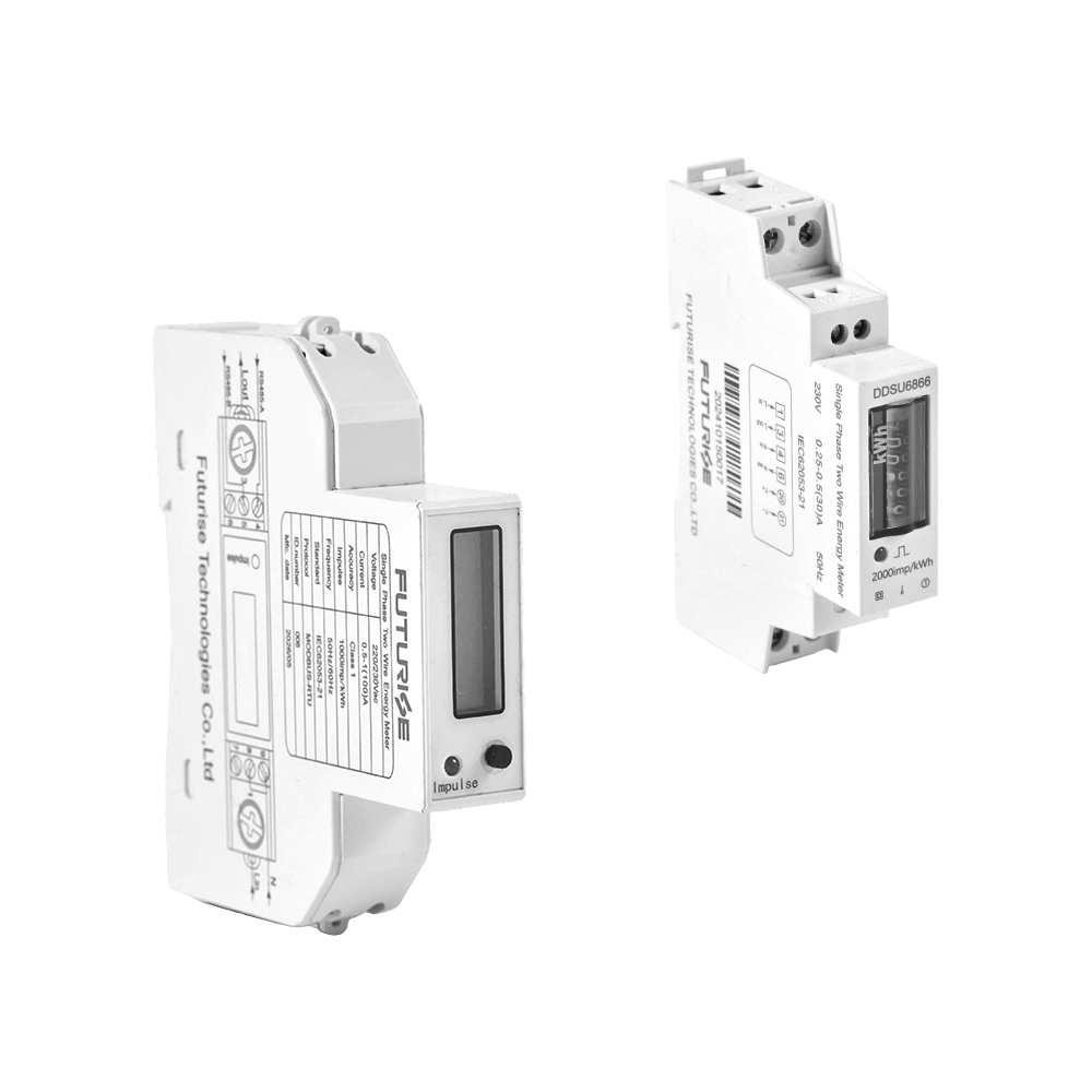 FUTURISE QDM11-1  Compteur d'énergie monophasé 1 pôle de rail DIN compteur de kilowattheure avec affichage LCD en option 